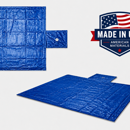 24' x 25' 14oz Vinyl Flatbed Tarp Set – 8' Drop with Flap | Made in USA