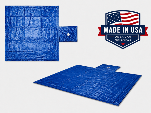 24' x 25' 14oz Vinyl Flatbed Tarp Set – 8' Drop with Flap | Made in USA