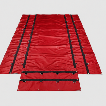 16' x 25' Vinyl Tarp with Flap for Flatbed Truck and Trailer - 4' Drop