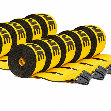 Kinedyne 10 Pack 4" x 30' Winch Straps w/ Flat Hook – 5,400 lb WLL – Flatbed Trailer Tie Downs