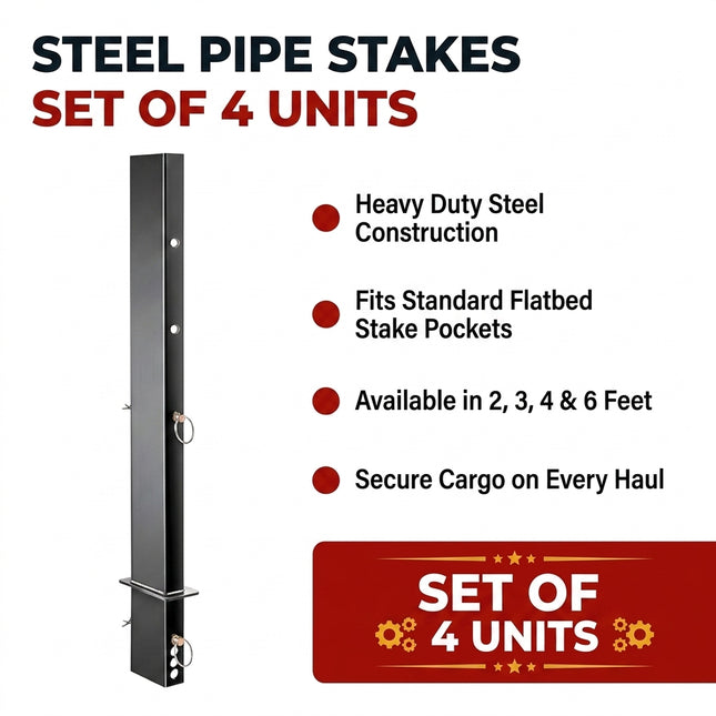M&M Made Steel Pipe Stakes — Heavy Duty | Set of 4