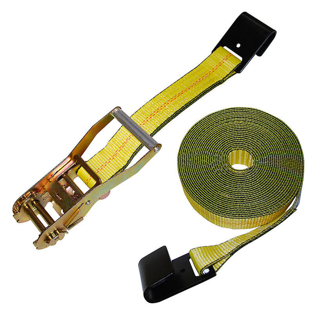 Elohim USA 2" x 30' Ratchet Strap w/Flat Hooks — Heavy Duty Tie Down