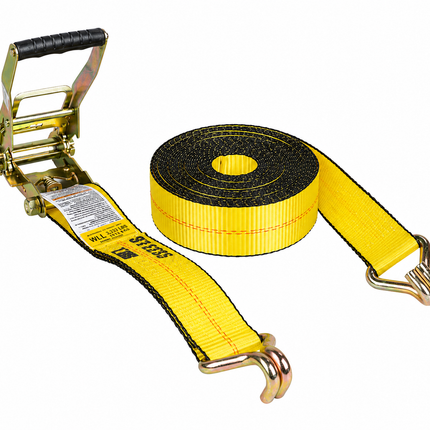Elohim USA 2" x 30' Ratchet Strap w/Wire Hook — Heavy Duty Cargo Tie Down