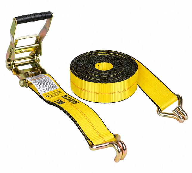 Elohim USA 2" x 30' Ratchet Strap w/Wire Hook — Heavy Duty Cargo Tie Down